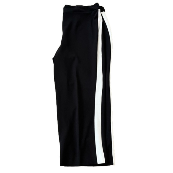 LOVE & LEGEND Black Pull On Trouser With White Contrast Side Stripe, Size 20 - Picture 3 of 8